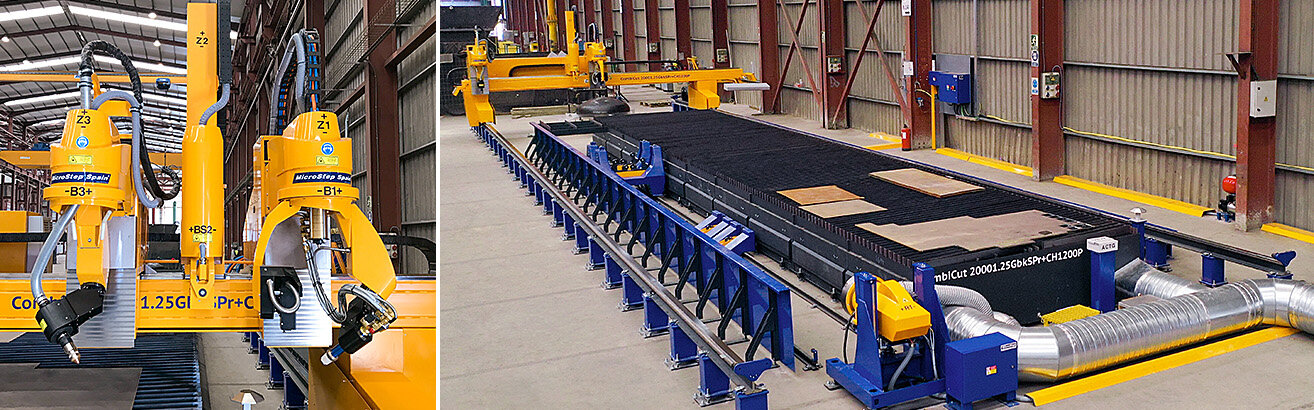 Combined plasma cutting system for enormous efficiency and flexibility